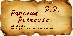 Paulina Petrović vizit kartica